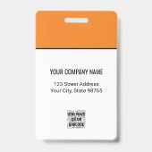カスタムBusiness Logo Basic Barcode Employee Photo バッジ (裏面)