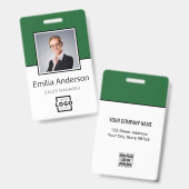 カスタムBusiness Logo Basic Barcode Employee Photo バッジ (正面＆裏面)