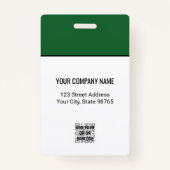 カスタムBusiness Logo Basic Barcode Employee Photo バッジ (裏面)