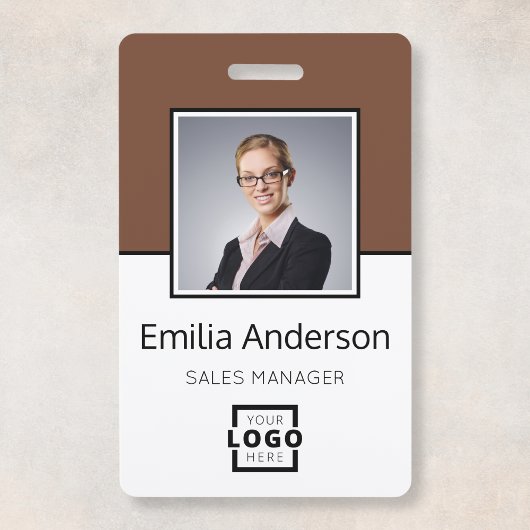カスタムBusiness Logo Basic Barcode Employee Photo バッジ