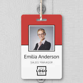 カスタムBusiness Logo Basic Barcode Employee Photo バッジ