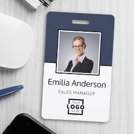 カスタムBusiness Logo Basic Barcode Employee Photo バッジ