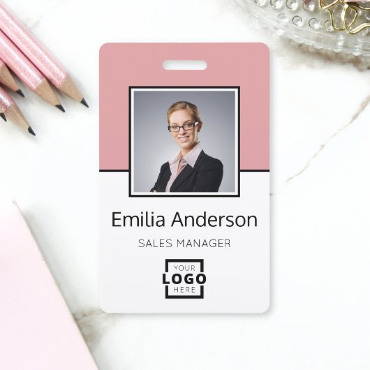 カスタムBusiness Logo Basic Barcode Employee Photo バッジ