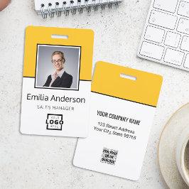 カスタムBusiness Logo Basic Barcode Employee Photo バッジ