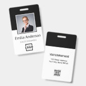 カスタムBusiness Logo Basic Barcode Employee Photo バッジ (正面＆裏面)