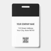 カスタムBusiness Logo Basic Barcode Employee Photo バッジ (裏面)