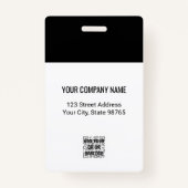 カスタムBusiness Logo Basic Barcode Employee Photo バッジ (裏面)