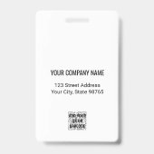 カスタムBusiness Logo Basic Barcode Employee Photo バッジ (裏面)