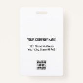 カスタムBusiness Logo Basic Barcode Employee Photo バッジ (裏面)