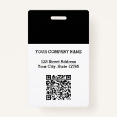 カスタムBusiness Logo Basic Barcode Employee Photo バッジ (裏面)