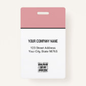 カスタムBusiness Logo Basic Barcode Employee Photo バッジ (裏面)