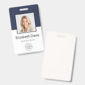 カスタムBusiness Logo Basic Employee Photo バッジ (正面＆裏面)