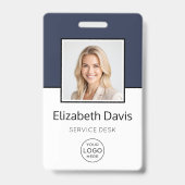 カスタムBusiness Logo Basic Employee Photo バッジ (正面)