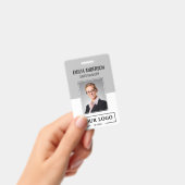 カスタムBusiness Logo Basic Employee Photo Gray バッジ (手持ち)