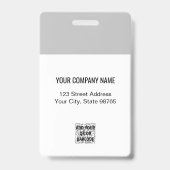 カスタムBusiness Logo Basic Employee Photo Gray バッジ (裏面)