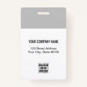 カスタムBusiness Logo Basic Employee Photo Gray バッジ (裏面)