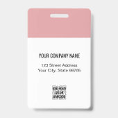 カスタムBusiness Logo Basic Employee Photo Pink バッジ (裏面)