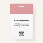 カスタムBusiness Logo Basic Employee Photo Pink バッジ (裏面)