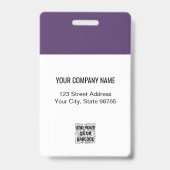 カスタムBusiness Logo Basic Employee Photo Purple バッジ (裏面)