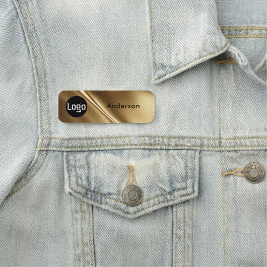 カスタムBusiness Logo Basic Employee Staff Nameタグ 名札 (インサイチュ)