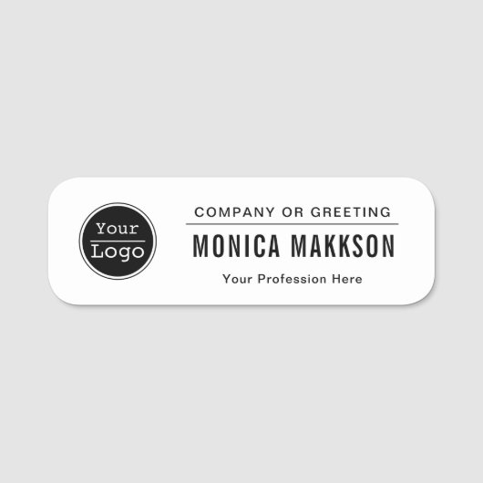 カスタムBusiness Logo Basic Employee Staff Name Na 名札 (正面)