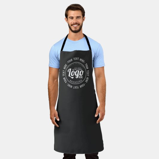 カスタムBusiness Logo Black エプロン (着用した状態)