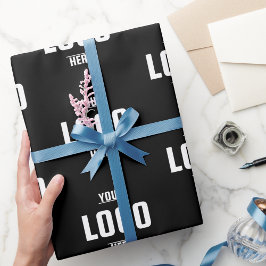 カスタムBusiness Logo Branded – ブラック ラッピングペーパー