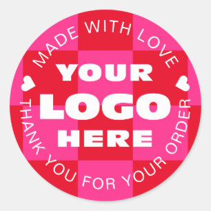 カスタムBusiness Logo Branded Thank You 市松模様に. ラウンドシール