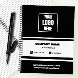 カスタムBusiness Logo Companyブランドブラック&ホワイト ノートブック