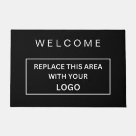 カスタムBusiness Logo Company Black & White ドアマット