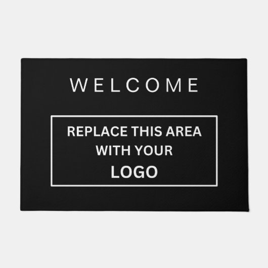 カスタムBusiness Logo Company Black & White ドアマット (正面)