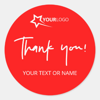 カスタムBusiness Logo Company Branded Thank You Red ラウンドシール