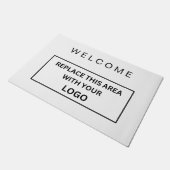 カスタムBusiness Logo Company White & Black ドアマット (アングル)