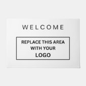 カスタムBusiness Logo Company White & Black ドアマット (正面)