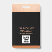 カスタムBusiness Logo Copper Basicバーコード従業員 バッジ (裏面)