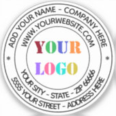 カスタムBusiness Logo Name Address Webサイトステッカー シール (正面)