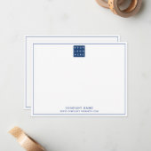 カスタムBusiness Logo Navy Blue社名 ノートカード (正面/裏面インサイチュ)