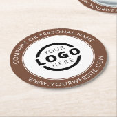 カスタムBusiness Logo Promotion Brown ラウンドペーパーコースター (アングル)