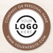 カスタムBusiness Logo Promotion Brown ラウンドペーパーコースター (正面)