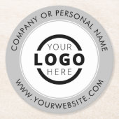 カスタムBusiness Logo Promotion Gray ラウンドペーパーコースター (正面)