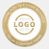 カスタムBusiness Logo Promotion Thank You金ゴールド ラウンドシール (正面)