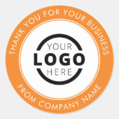 カスタムBusiness Logo Promotion Thank You Orange ラウンドシール (正面)