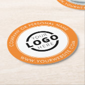 カスタムBusiness Logo Promotional Orange ラウンドペーパーコースター (アングル)