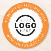 カスタムBusiness Logo Promotional Orange ラウンドペーパーコースター (正面)