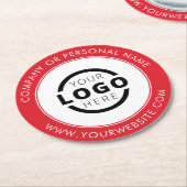 カスタムBusiness Logo Promotional Red ラウンドペーパーコースター (アングル)