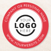 カスタムBusiness Logo Promotional Red ラウンドペーパーコースター (正面)