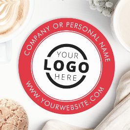 カスタムBusiness Logo Promotional Red ラウンドペーパーコースター