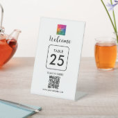 カスタムBusiness Logo QRコードここに表の番号 台座サイン (インサイチュ)