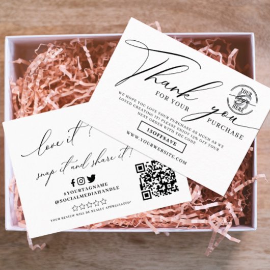 カスタムBusiness Logo Social Media Thank You エンクロージャーカード