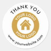 カスタムBusiness Logo Thank You文字サイト ラウンドシール (正面)